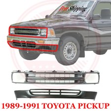For 1989-1991 Toyota Pickup Front Grille Bumper Valance Panel Truck Set Of 2