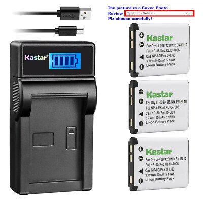 Kastar Battery LCD Charger for Nikon EN-EL10 MH-63 Nikon