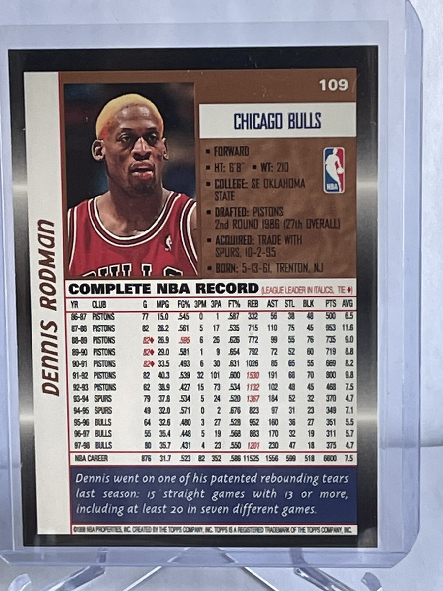1998-99 Topps Dennis Rodman #109 - Chicago Bulls - Base Card