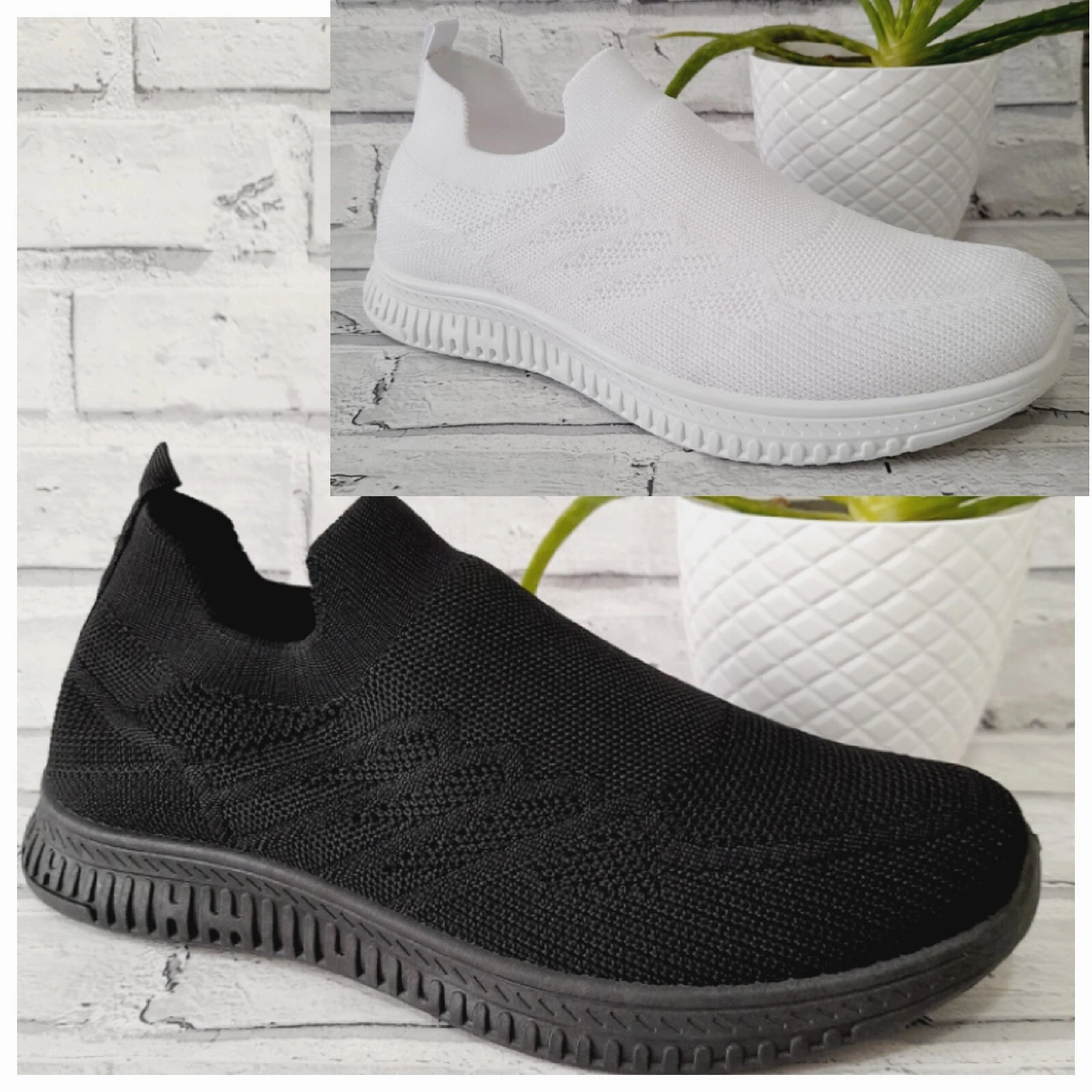 Mens Casual Trainers Sock Slip On Breathable Soft Sports Walking Shoes Size