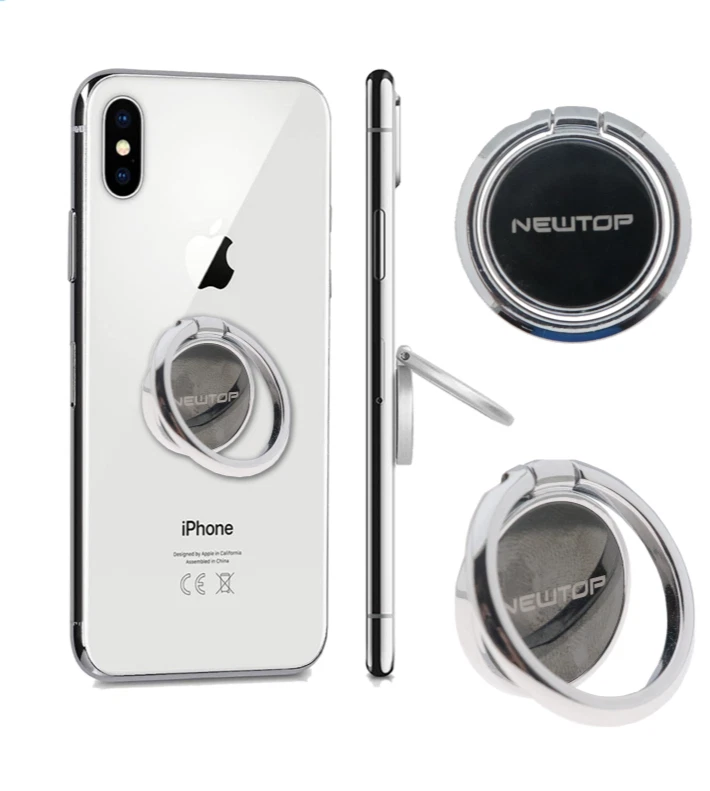 2 Anelli Porta Cellulare In Acciaio Inox Ultra Sottili (0,4mm) - Supporto Universale Con Attacco A Strappo Per Smartphone - 2