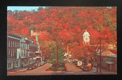 1960s Fairfax Street looking North Old Cars Berkeley Springs WV Morgan Co PC