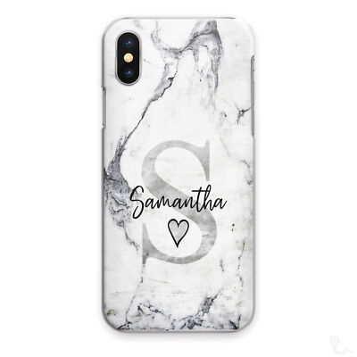 PERSONALISIERTE HANDYHÜLLE GRAUER MARMOR; HARTSCHALE PERSONALISIERT MIT INITIALEN/NAMEN