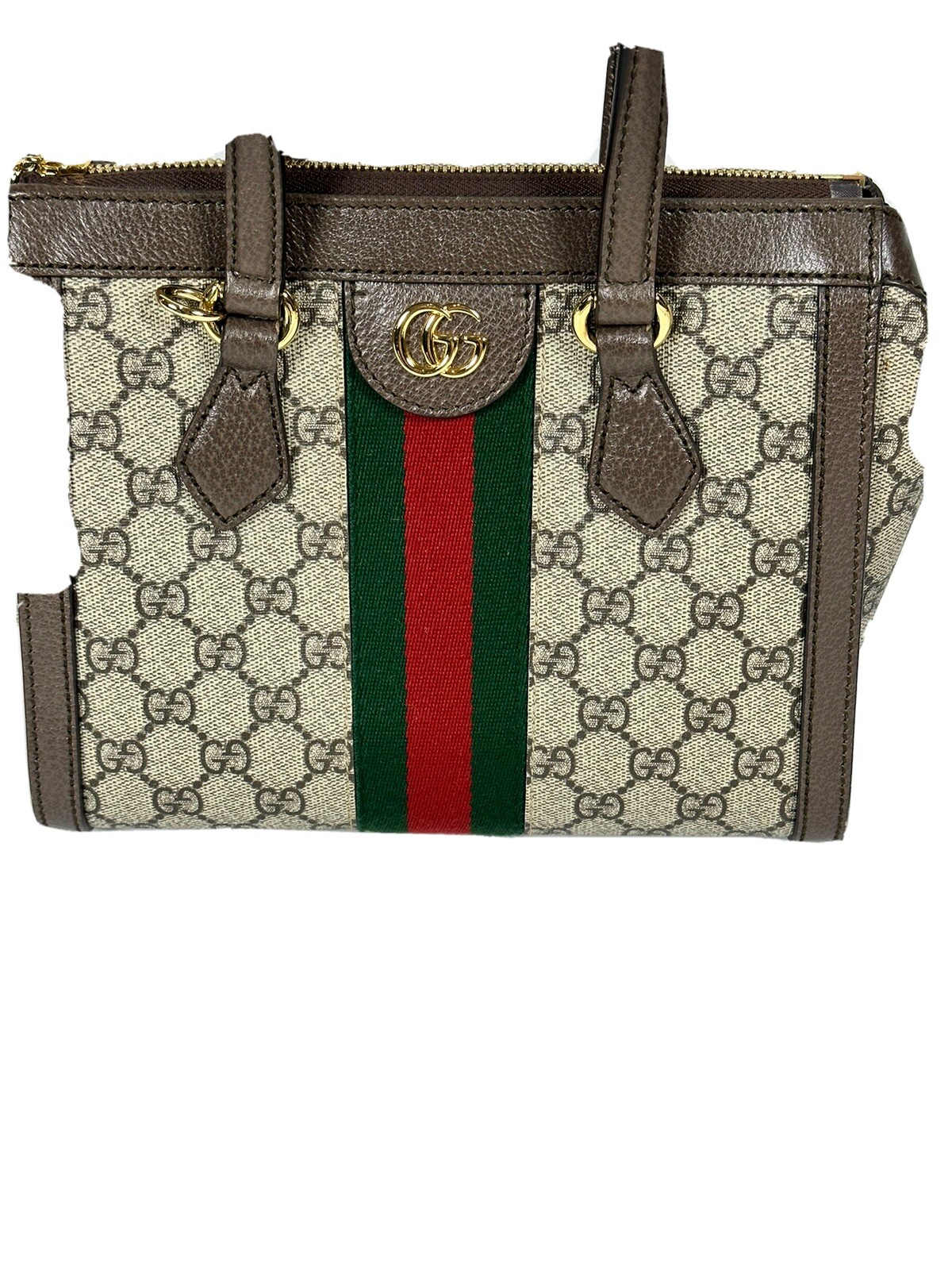 GUCCI OPHIDIA GG SMALL TOTE BAG BEIGE/EBONY Retail 2… Gem