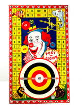 vtg 1940s Wyandotte Tin Litho Circus Carnival Poky the Clown Game sign WOW