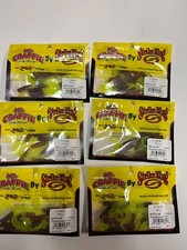 Lot of 6 Mr. Crappie Strike King Lures 2" Grub Pumpkinseed Chartreuse