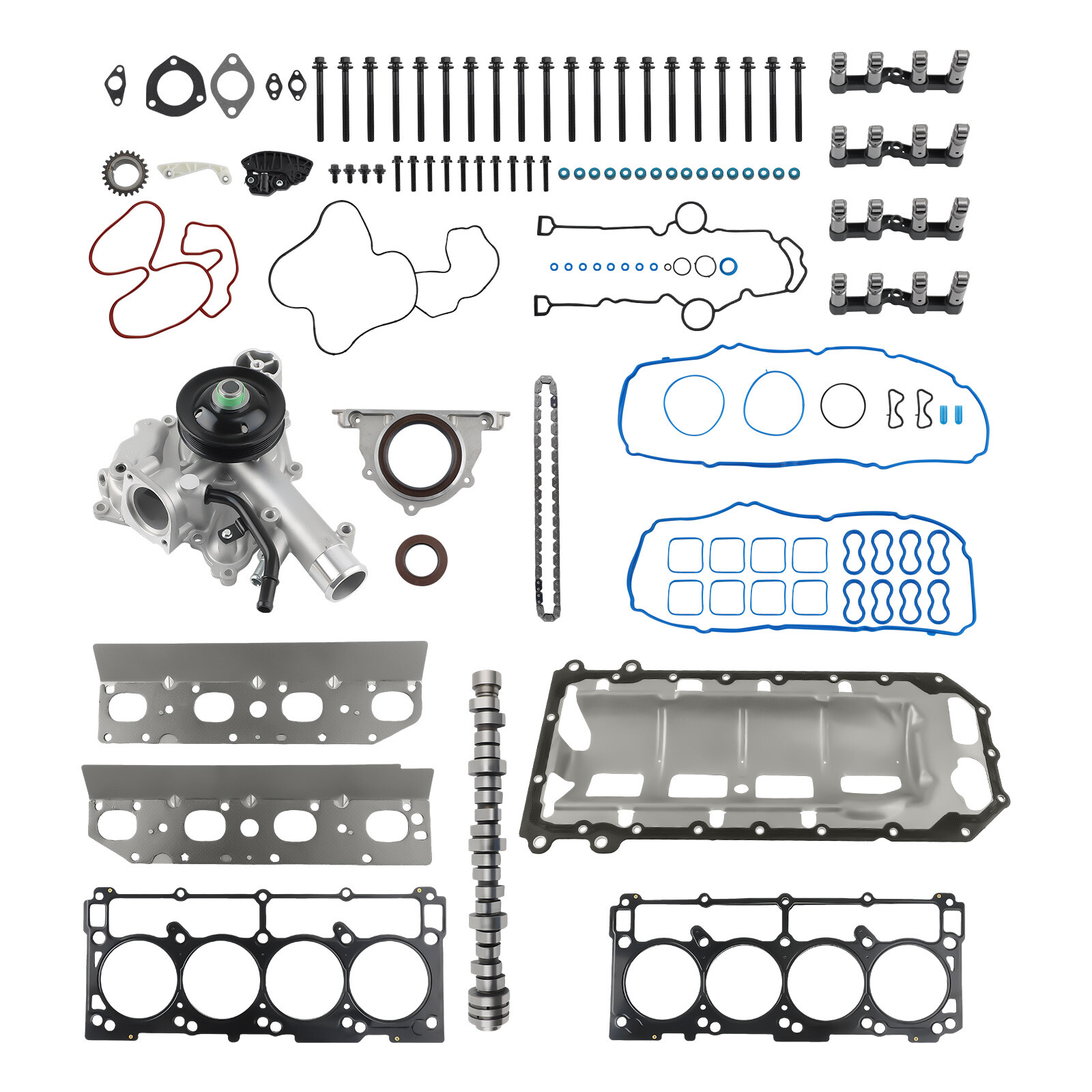 High-Performance MDS Lifters Cam Gasket Timing Chain Water Pump Kit for 2009 Dodge Ram 1500 5.7L V8 Engine