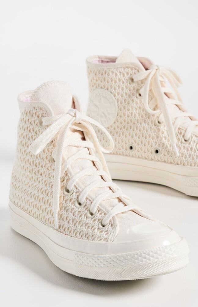 Converse Chuck 70 Crochet Canvas Hi Top Sneakers Men's 10 Women's