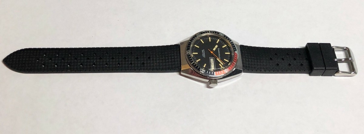 Montre De Plongée Automatique Caravelle Vintage – 17 Rubis, Lunette Coca-Cola, étui Acier, Occasion