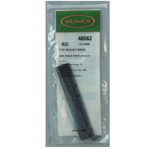 Weaver Detachable Top Scope Mount 1-Piece Base #62 Aluminum Gloss Black 48062 - Picture 1 of 3