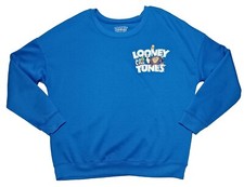 Looney Tunes Blue Graphic Sweatshirt. Bugs Bunny/Daffy Duck. Women's Size Medium