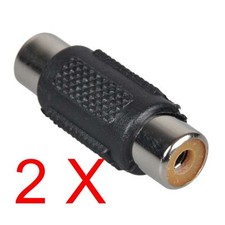 2PCS NEW Female to Female Jack AV Audio RCA Coupler Joiner Component Adapter