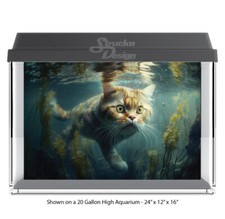 Ginger Cute Swimming Polyester Fish Tank Glass Backdrop Aquarium Background