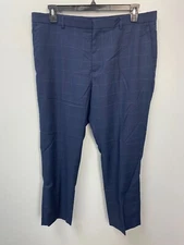 Perry Ellis Portfolio Essentials Blue Stretch Slim Fit Dress Pants Men's 38 x 30
