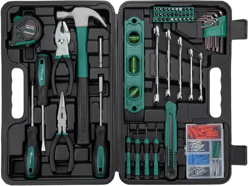 CARTMAN Tool Set General Household Hand Tool Kit with Plastic Toolbox Storage