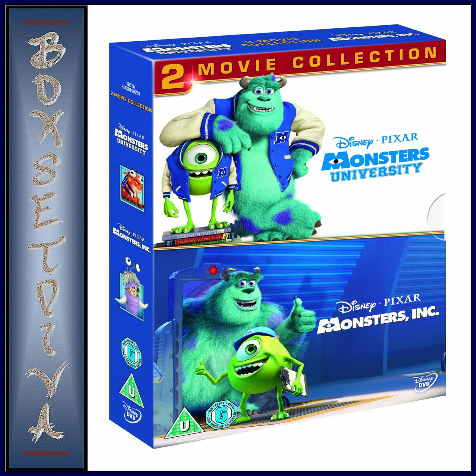 MONSTERS INC + MONSTERS UNIVERSITY 2 Blu-ray+ 2 DVD + BOTH W/ OOP SLIPCOVERS