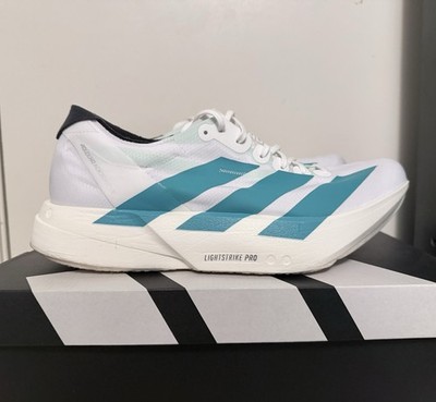 adidas Adizero Adios Pro 4 Men's US Size 11.5 White Pure Teal Good Condition