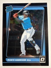 2021 Donruss Optic Black Stars #99 Monte Harrison Rated Rookie #/149 Marlins RC