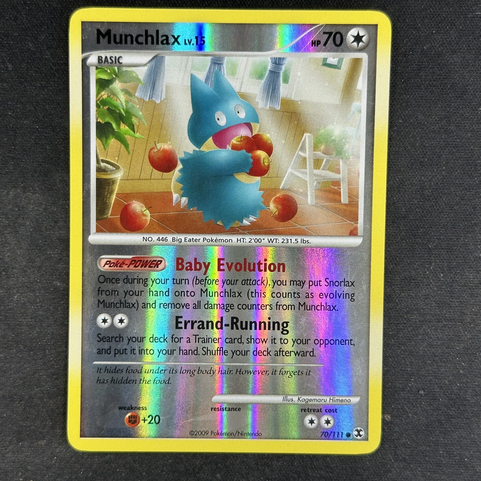 Munchlax - 70/111 - Rising Rivals - Reverse Holo - Pokémon TCG 2009