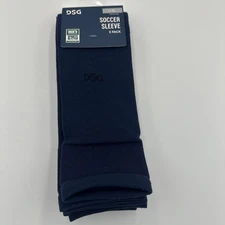 DSG Soccer Sleeve Unisex Large/XL Navy 2-Pack High Performance Sports Fitted