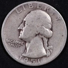 1951-D WASHINGTON QUARTER***90% SILVER