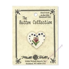 Mill Hill Ceramic Buttons 86059 Tulip Heart
