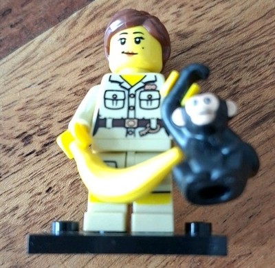Lego Minifiguren Serie 5  Zookeeper Tierpflegerin 8805 col071 Affe Sammelfiguren