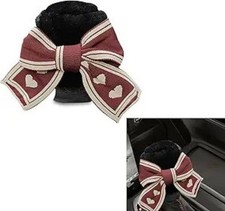 Cute Bow Tie Gear Shift Knob Cover, Universal Protective Hand Color: Red heart