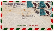 Mexico 1968 Multiple Franking - Birds - Bald Eagle Michel No. 1097