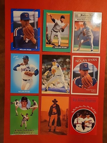 LOT DE 9 CARTES Nolan Ryan ⚾️ Toutes les cartes de baseball Texas Rangers - Photo 3 sur 3