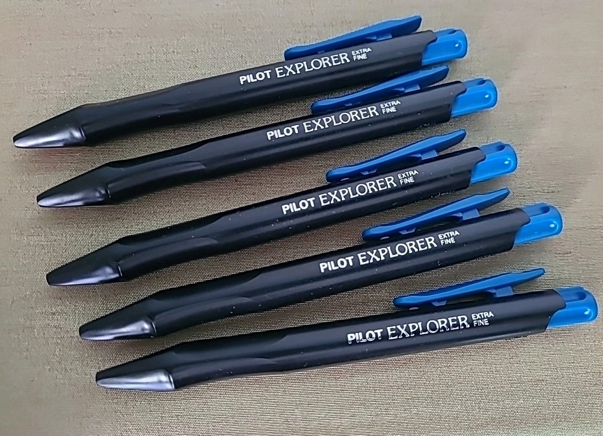 ピロぺ Vintage Pilot Explorer Retractable Rolling Ball Pens, Blue