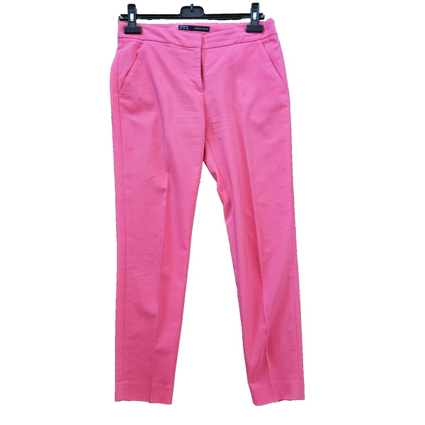 Zara Pink Dress Pants Size Small S Tapered Mid Rise Crop 7/8 Corporate Work wear