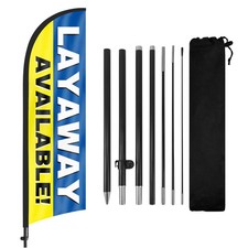 Layaway Available 8FT Advertising Feather Flag Banner Sign with Pole & Stake