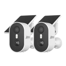 ANRAN 2K Solar Battery Powered Security Camera 2-Pack Home Wireless CCTV Audio