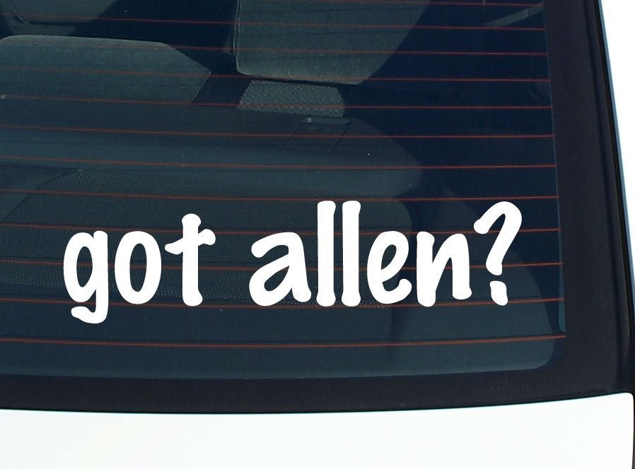 Allen Family Car Decal - Funny Last Name Bumper Sticker Vinyl Pride