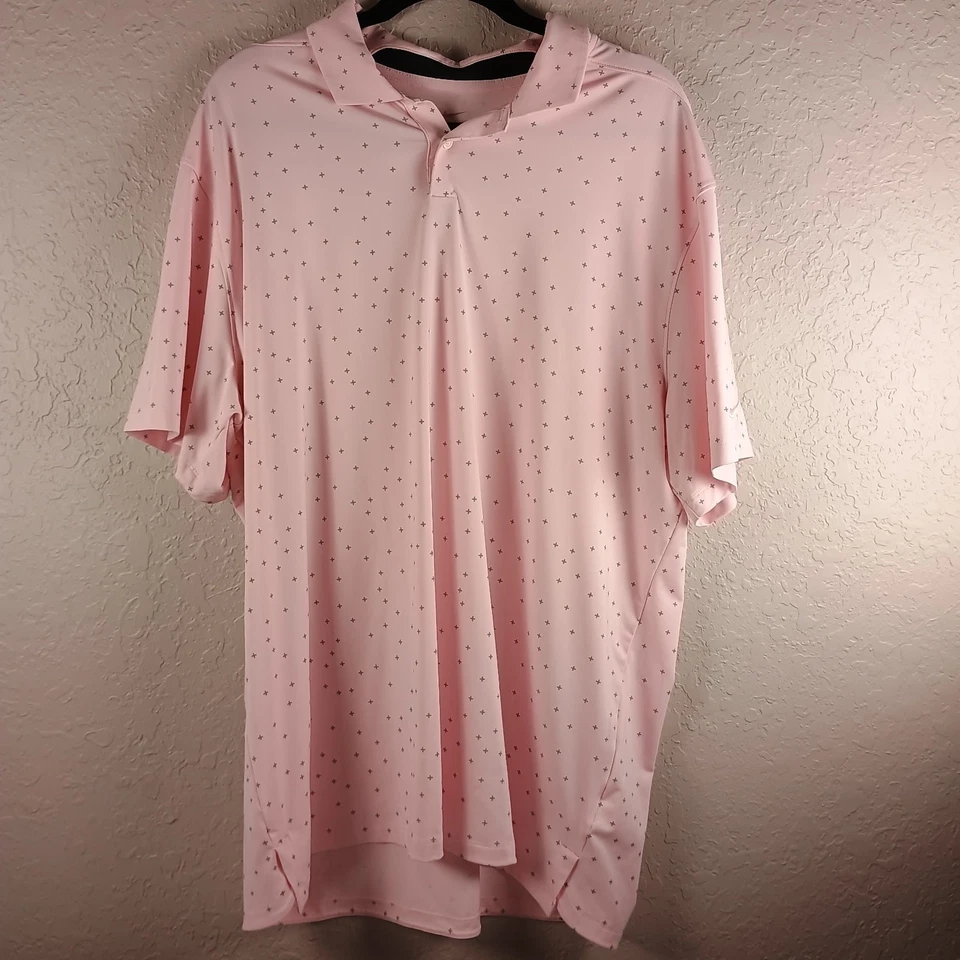 Camisa polo de golf Nike Dri-Fit para hombre talla grande rosa manga corta Foto 2 de 4
