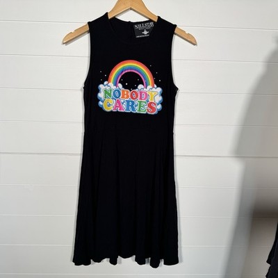 RARE Killstar  Nobody Cares  skater dress Black Guessimate size Small