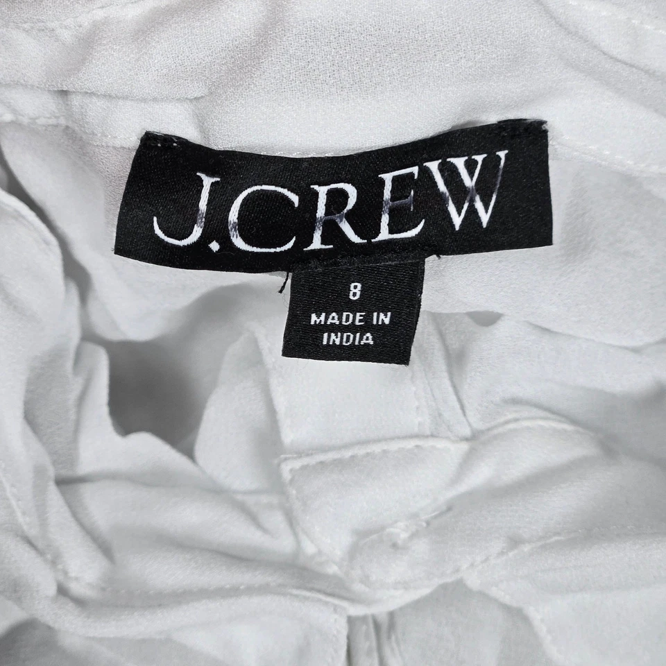 J. Crew Elena Camisa-Vestido en Gasa Blanco 8 BY930 Foto 3 de 4