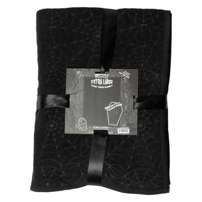 Kreepsville 666 Ex-Large Black Spiderweb Throw Blanket Soft Polar Fleece 60X80''