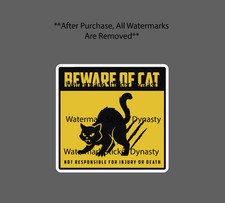 Beware Of Cat Sticker Waterproof Decal Animal Pet Danger Caution Gift New Beware Of Cat Sticker Waterproof Decal Animal Pet Danger Caution Gift New