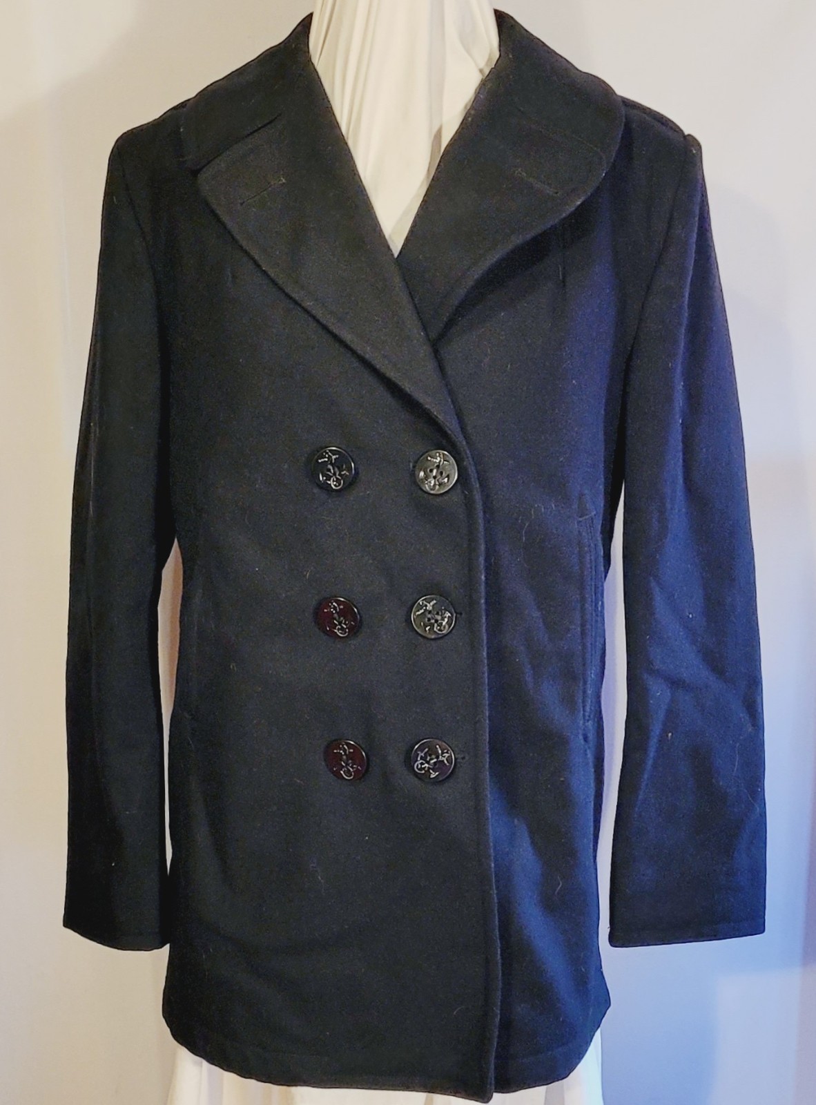 Authentic Women's US Navy Wool Pea Coat Size 14L Government Issue