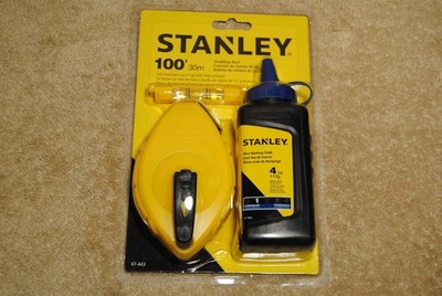 New Stanley 100  Chalkline Reel Line Level & Refill Chalk 47-443 New in Package