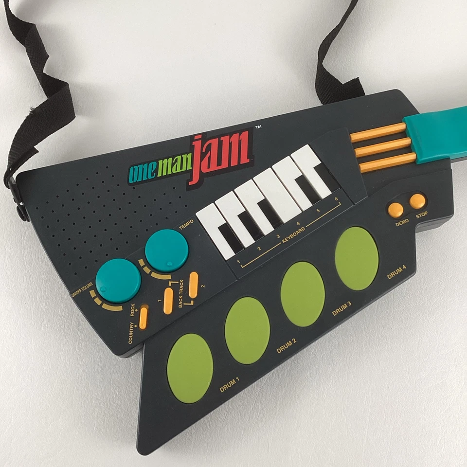 One Man Jam Electronic Guitar Musical Instrument Keyboard Drum Vintage 1996 Toy - Image 2 of 4
