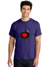 Astronaut-Helmet-Heart-6 Mens Graphic Tee, 100% Cotton, Casual Summer Wear
