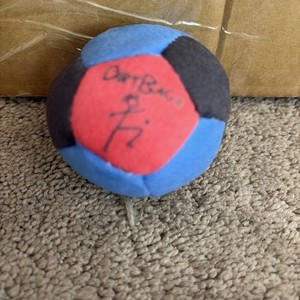 DirtBag Blue, black & red Soft Fabric Footbag Hacky Sack Beanbag Ball w/ Print