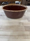 VTG Hull Pottery 2 Quart Baking Casserole Brown Drip Glaze