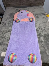 Hugfun Kids Animal Slumber Sleeping Bag. Rainbow Unicorn Plush