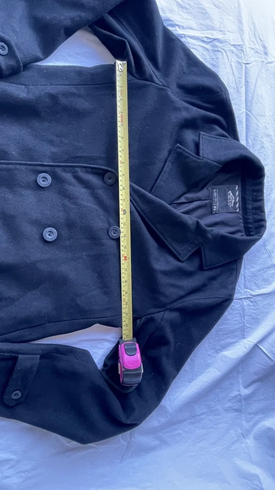 Abrigo de hombre M Vans Off The Wall chaquetón de doble botonadura guisante militar gris lana  Foto 3 de 4