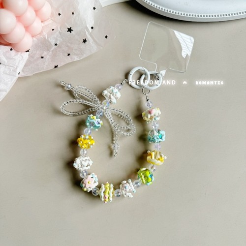 Colorful Bag Pendant Keychain Beaded Phone Charm Rope New Mobile Phone Strap - Photo 14 sur 14
