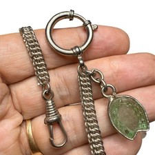 LUX Antique Watch Chain, with Horseshoe Fob, Bolt Clasp, 9